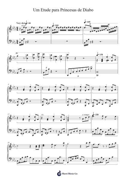 Um Etude para Princesas de Diabo Sheet Music by undefined-Arr.Linrae