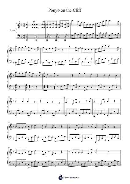 Ponyo on the Cliff by the Sea Sheet Music by Joe Hisaishi-Arr.Longbohm