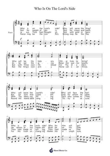Who Is On The Lord's Side Sheet Music by Frances R. Havergal/Jo Cohen-Arr.Ldad Jeanvan