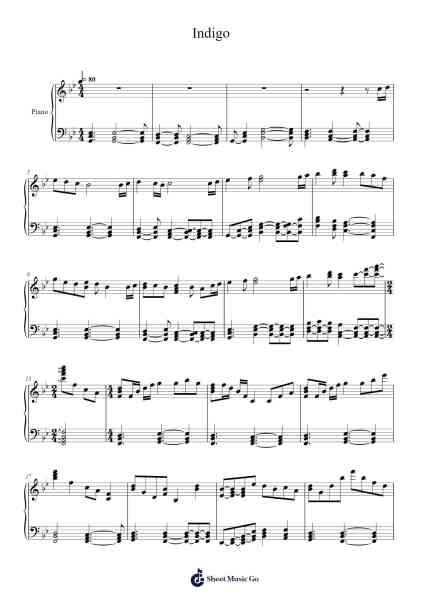 Indigo Sheet Music by Cameron Church-Arr.Herkyle