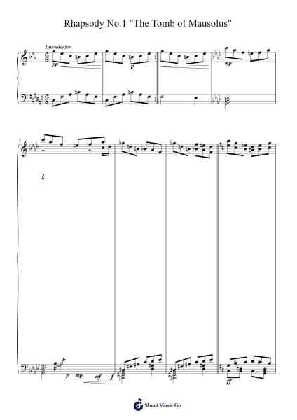 Rhapsody No.1 "The Tomb of Mausolus" Sheet Music by Humerid Birdglan-Arr.Sainschard