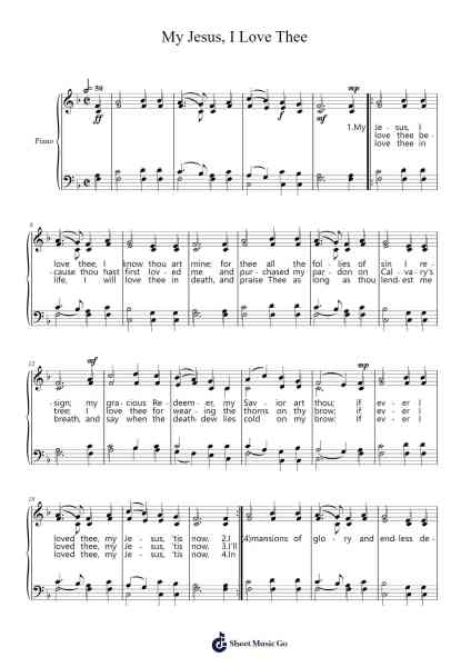 My Jesus, I Love Thee Sheet Music by Adoniram J. Gordon-Arr.Brumaud