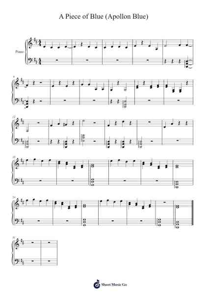 A Piece of Blue (Apollon Blue) Sheet Music by Yoko Kanno-Arr.Oslew Broadchell