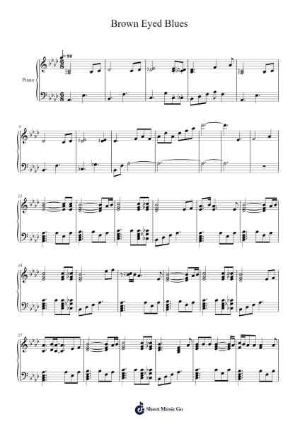 Brown Eyed Blues Sheet Music by Christian Poon-Arr.Cranethe Dougledk