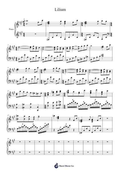 Lilium Sheet Music by undefined-Arr.Jobnold