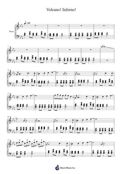 Volcano! Inferno! Sheet Music by undefined-Arr.Triswolf Roochel