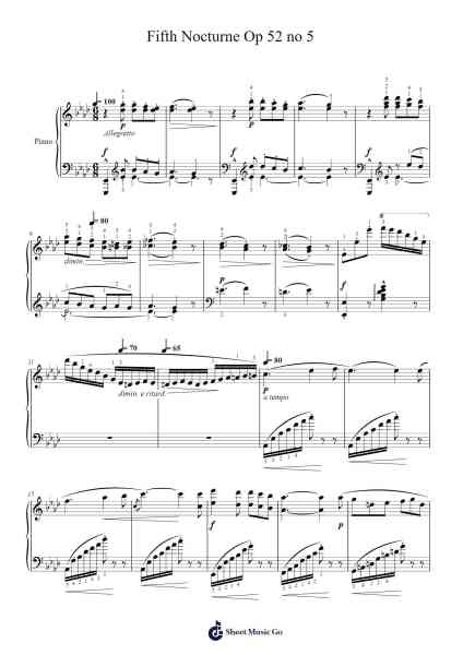 Nocturne Op. 52 No. 5 Sheet Music by J. Leybach-Arr.Losopp Webslin