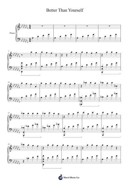 Better Than Yourself Sheet Music by Felglas Barjeames-Arr.Zimwis