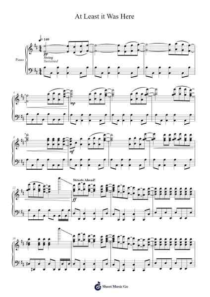 At Least it Was Here Sheet Music by The 88-Arr.Jillmo Grantbott