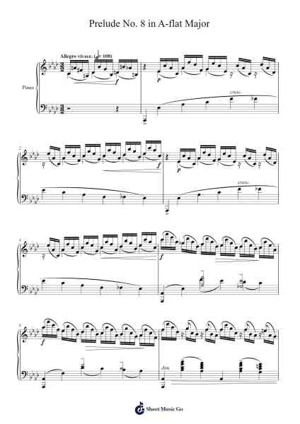 Prelude No. 8 in A-flat Major Sheet Music by Sergei Rachmaninoff-Arr.Vinjy Pannah