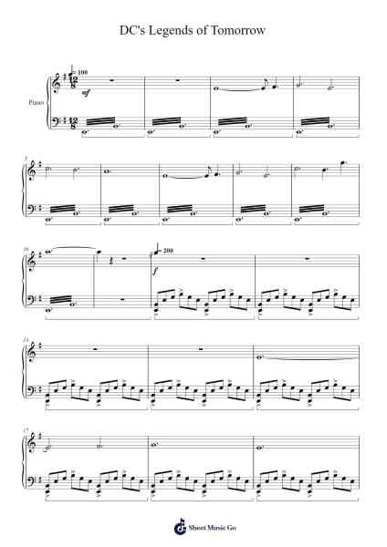 DC's Legends of Tomorrow (Piano ver.) Sheet Music by Blake Neely-Arr.Carlphrey