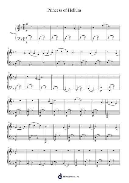 Princess of Helium Sheet Music by Toby Fox-Arr.Elroygale Whvan