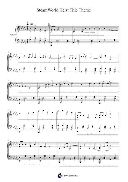 SteamWorld Heist Title Theme Sheet Music by Steam Powered Giraffe-Arr.Bertreade