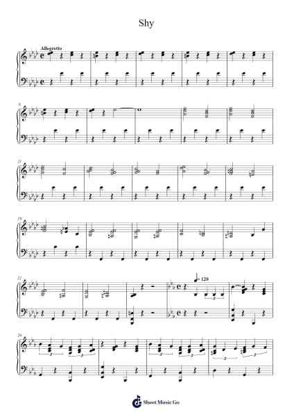 Shy Sheet Music by Mary Rodgers-Arr.Elboyce