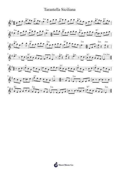 Tarantella Siciliana Sheet Music by Julian Chambers-Arr.Woolfleen Juskirk