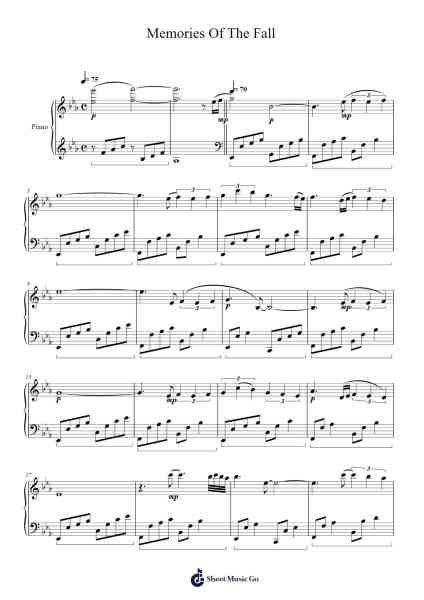 Memories Of The Fall Sheet Music by undefined-Arr.Bunkyle Wanmia