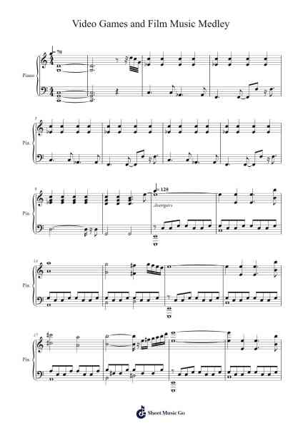 Video Games and Film Music Medley Sheet Music by undefined-Arr.Kyleret Earlkyle
