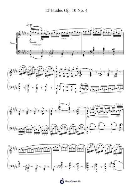 Études Op. 10, No. 4 in C-sharp Minor Sheet Music by Frédéric Chopin-Arr.Yvonmuel