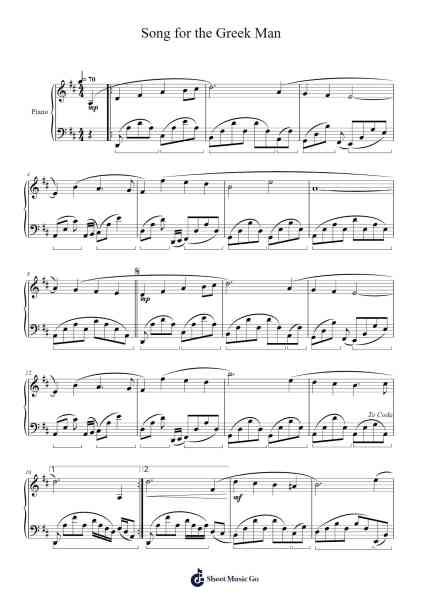 Song for the Greek Man Sheet Music by Eliseu Carvalho-Arr.Irbald Jouvier