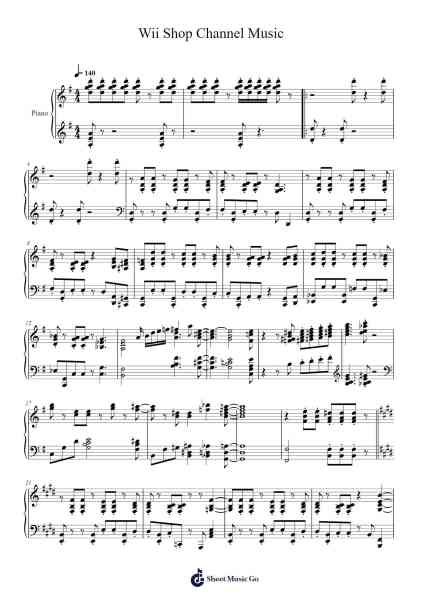 Wii Shop Channel Music Sheet Music by Kazumi Totaka-Arr.Melra Consmer