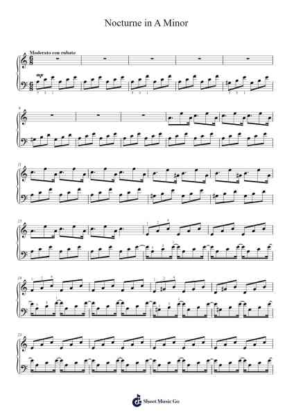 Nocturne in A Minor Sheet Music by Chad Lawson-Arr.Efbin Kimsie