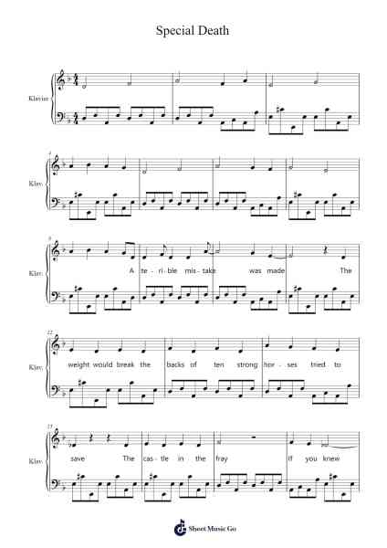 Special Death Sheet Music by Mirah-Arr.Woolfwoolf Hartesopp