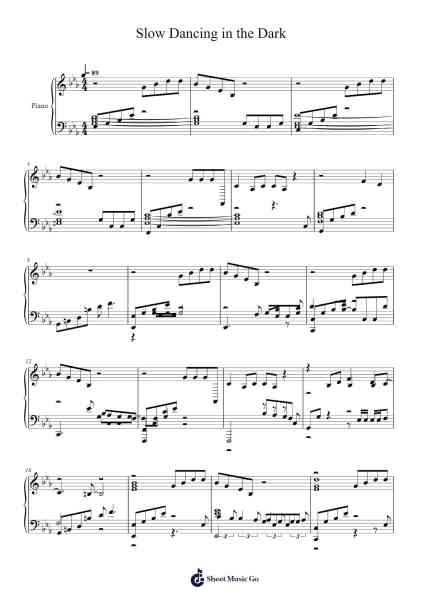 Slow Dancing in the Dark Sheet Music by undefined-Arr.Mila