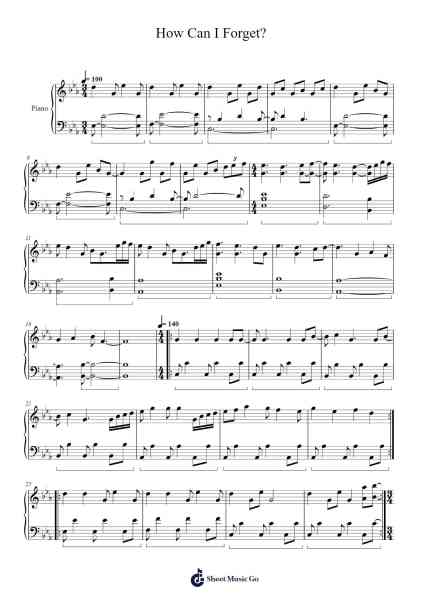 How Can I Forget? Sheet Music by Tiaan Haussamer-Arr.Thomfrank Springper