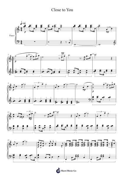 Close to You Sheet Music by undefined-Arr.Humeleen Bachnat