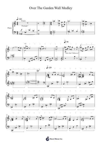 Over The Garden Wall Medley Sheet Music by Metor-Arr.Odefred
