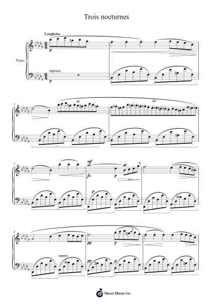 Trois Nocturnes Sheet Music by Frédéric Chopin-Arr.Poekirk