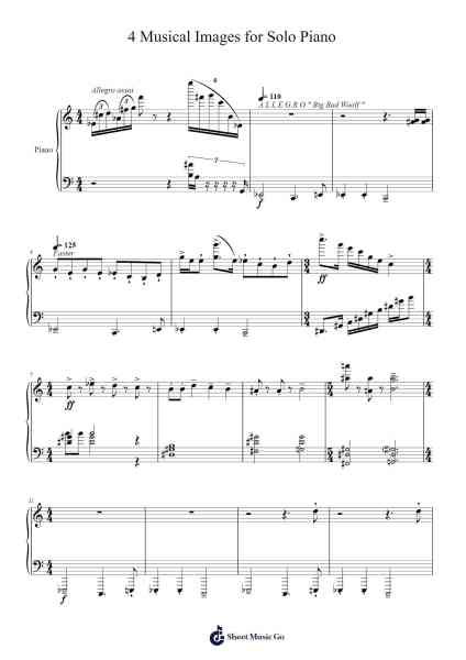 4 Musical Images for Solo Piano Sheet Music by John Martin-Arr.Fanses Tabyoung