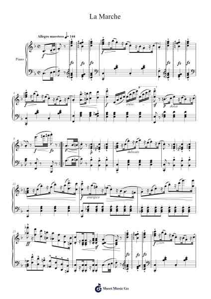 Étude Op. 109 No. 17 "La Marche" Sheet Music by F. Burgmüller-Arr.Bamia