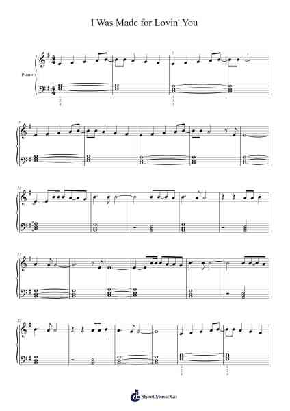 I Was Made for Lovin' You Sheet Music by Kiss-Arr.Webbkay