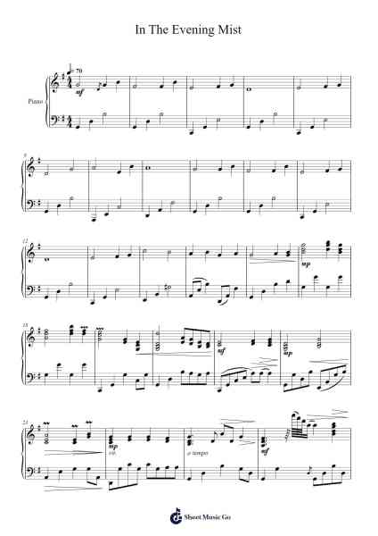 In The Evening Mist Sheet Music by Asei Kobayashi/Mickie Yoshino-Arr.Ruthfitch Jackjoy