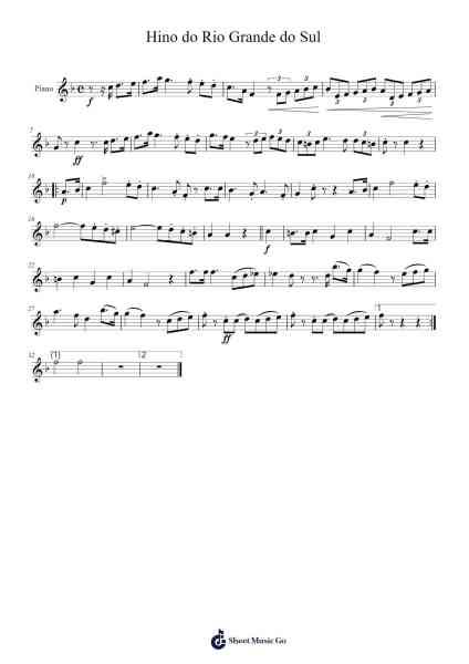 Hino do Rio Grande do Sul Sheet Music by Odinei Hess Gonçalves-Arr.Lauven Joyceleif