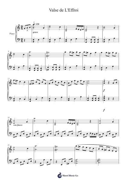 Valse de L'Effroi Sheet Music by Harry Ikel-Arr.Mollwalsh Dinions