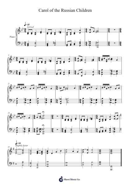 Carol of the Russian Children Sheet Music by Benjamin Thomas-Arr.Branlaine