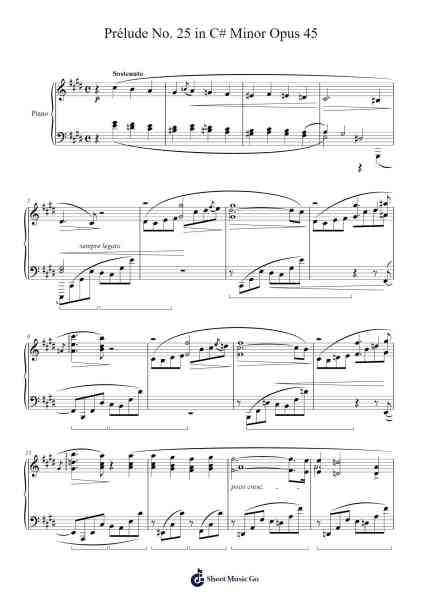 Prélude No. 25 in C# Minor Opus 45 Sheet Music by Frédéric François Chopin-Arr.Lytnoah