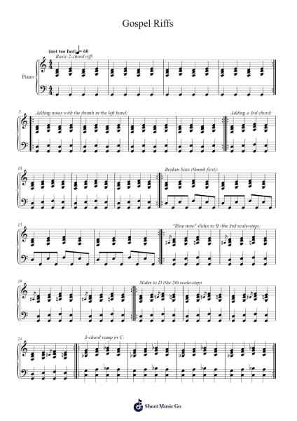 Gospel Riffs Sheet Music by undefined-Arr.Cofny