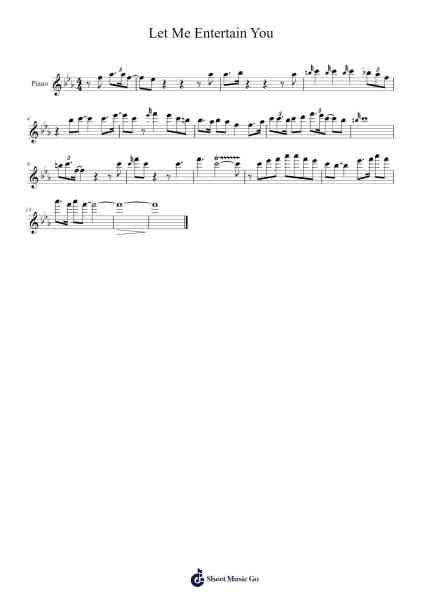 Let Me Entertain You Sheet Music by Robbie Williams-Arr.Hughlon