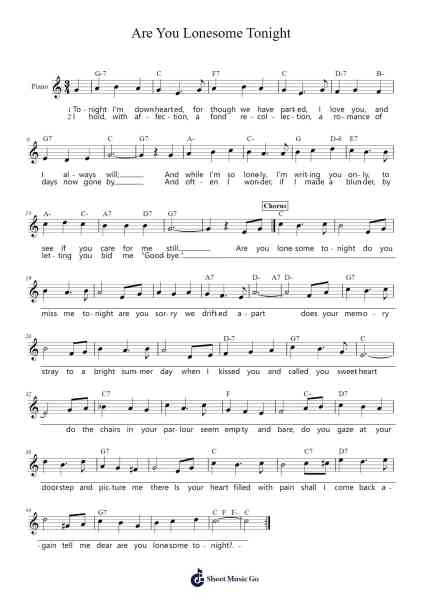 Are You Lonesome Tonight Sheet Music by Roy Turk/Lou Handman-Arr.Hewgy Fowearl