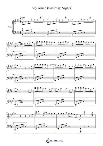 Say Amen (Saturday Night) Sheet Music by -Arr.Edphne