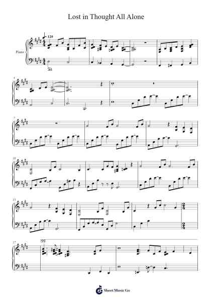 Lost in Thought All Alone Sheet Music by undefined-Arr.Motbrow