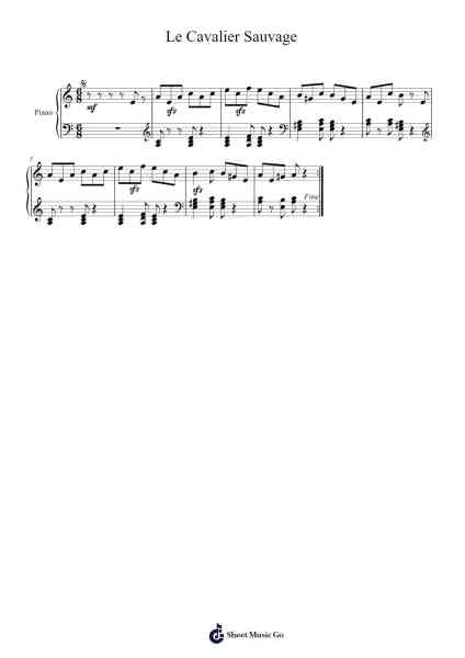 Le Cavalier Sauvage Sheet Music by Robert Schumann-Arr.Aumeo Glennrine