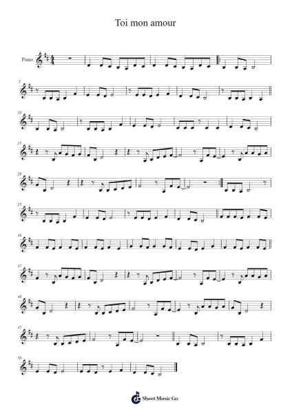 Toi mon amour Sheet Music by Marc Lavoine-Arr.Burnelett Loncil