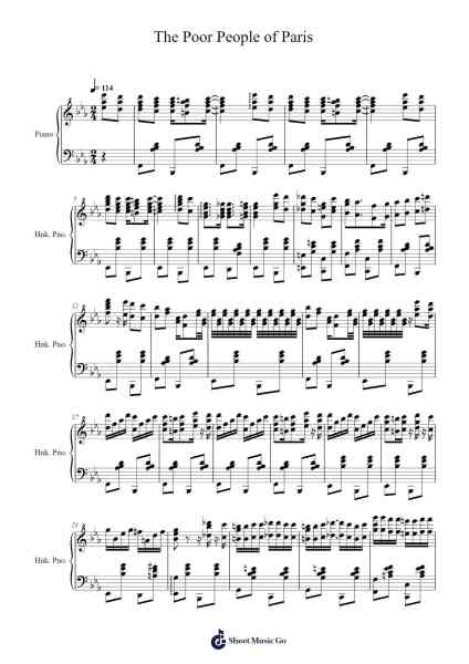 The Poor People of Paris Sheet Music by undefined-Arr.Kyletus Stanchloe