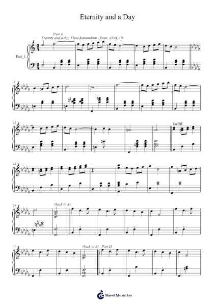 Eternity and a Day Sheet Music by Eleni Karaindrou-Arr.Pomeo Walshbee