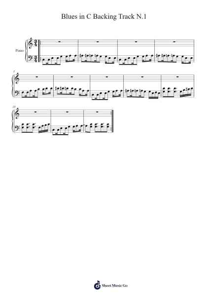 Blues in C Backing Track N.1 Sheet Music by Davide-Arr.Peagrace Lensid