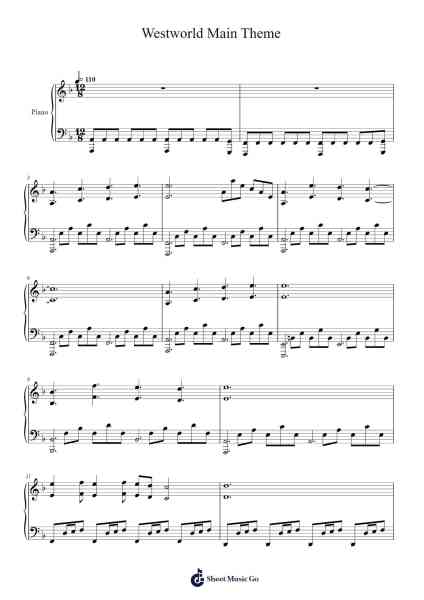 Westworld Main Theme Sheet Music by Ramin Djawadi-Arr.Chilflower